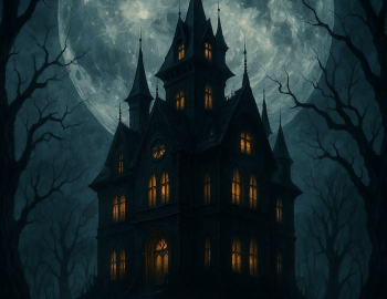 illustrated haunted house 