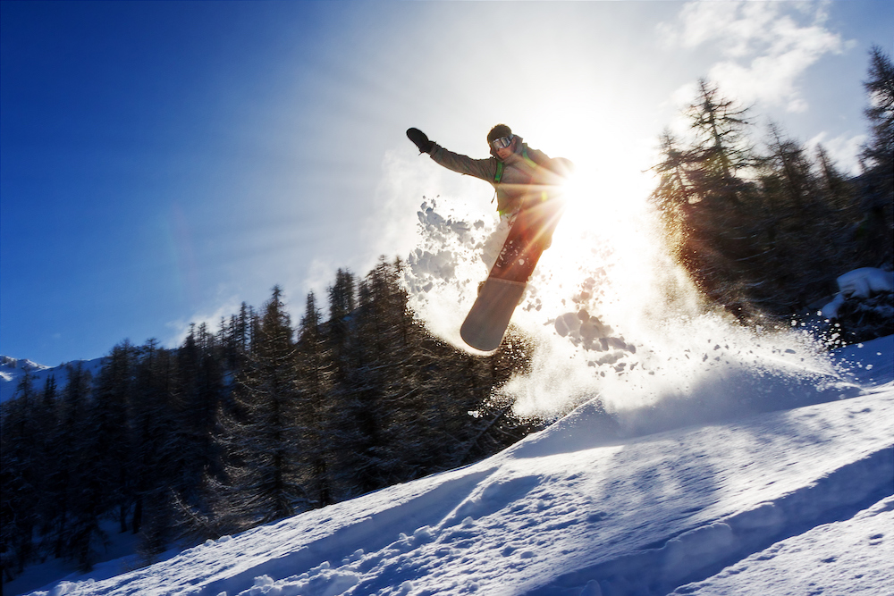 snowboarder making a jump